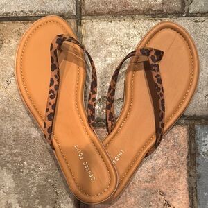 Tan Leopard Print Women's Sandals sz 9